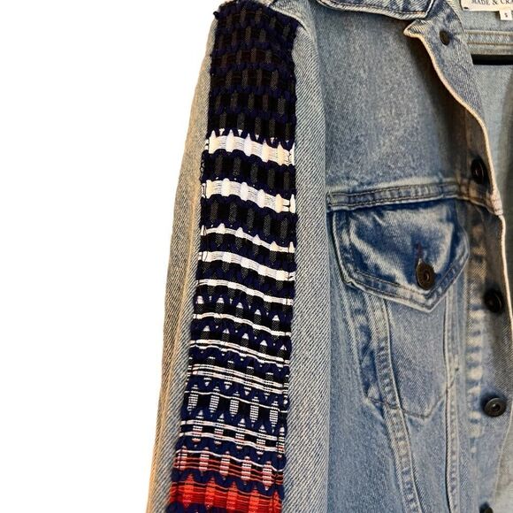 Anthropologie Levi's embroidered jean jacket S - Picture 4 of 16